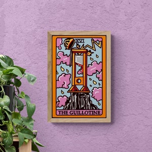 La impresión de arte de la guillotina / Revolución / Cartel socialista / Impresión de cartas del Tarot / Arte comunista / Cartel izquierdista / El tarot de la torre / Izquierdista