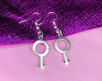 Mars Symbol Ohrringe: Silber Schmuck für Männer und Frauen