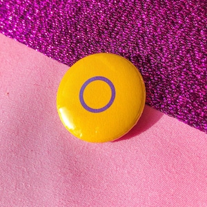 Intersex Pride Flag Pin Badge: Handmade LGBT Pin