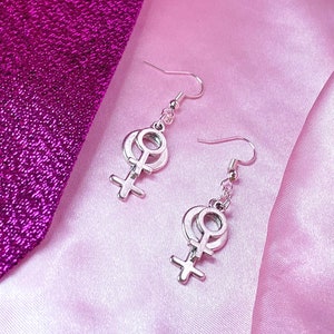 Double Venus Earrings Big and Small Double Female Symbol Earrings Lesbian Pride Earrings Sapphic WLW Pride Jewellery Etsy Canada