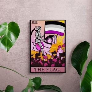 Asexual Flag Tarot Karte Wandkunst, Queer Dekor digitaler Download | Ace Flagge Kunst, queer Tarot, Ace Pride Wandkunst, lgbtqia Wandkunst