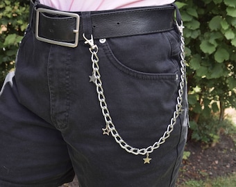 Alternative Wallet Chain, Jean Chain, with Star Charms