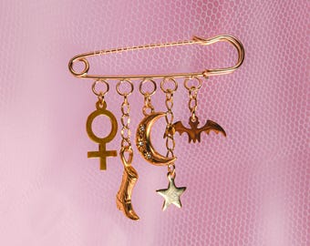 Gepersonaliseerde gouden bedelbroche, aanpasbare LGBT Queer Pride-sieradenpin, unieke brocheaccessoires