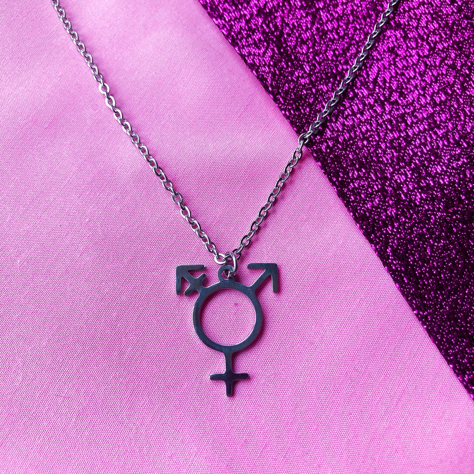 Transgender Symbol Necklace Stainless Steel Necklace Chain Etsy UK