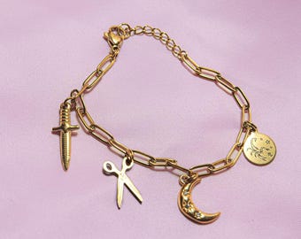 Gepersonaliseerde bedelarmband, verguld roestvrij staal, aanpasbare LGBT Pride-sieraden