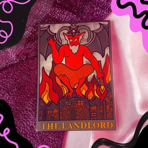 The Landlord tarotkaart vinylsticker, heksensticker voor laptop, planner, enz. | Communistische socialistische sticker, anarchist eat the rich