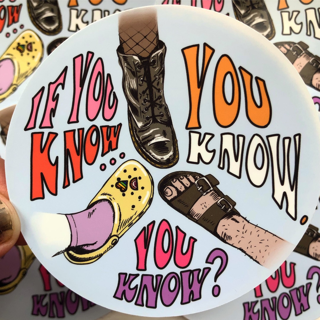 Sapphic Shoes Sticker, Funny Docs Crocs Birkenstocks Queer Sticker