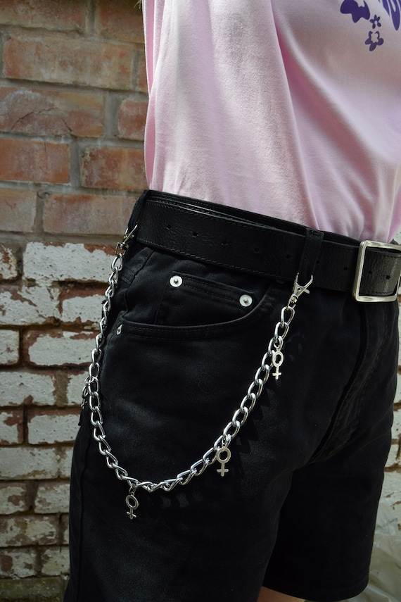 Venus Symbol Jean Chain: WLW Sapphic Pride Accessory