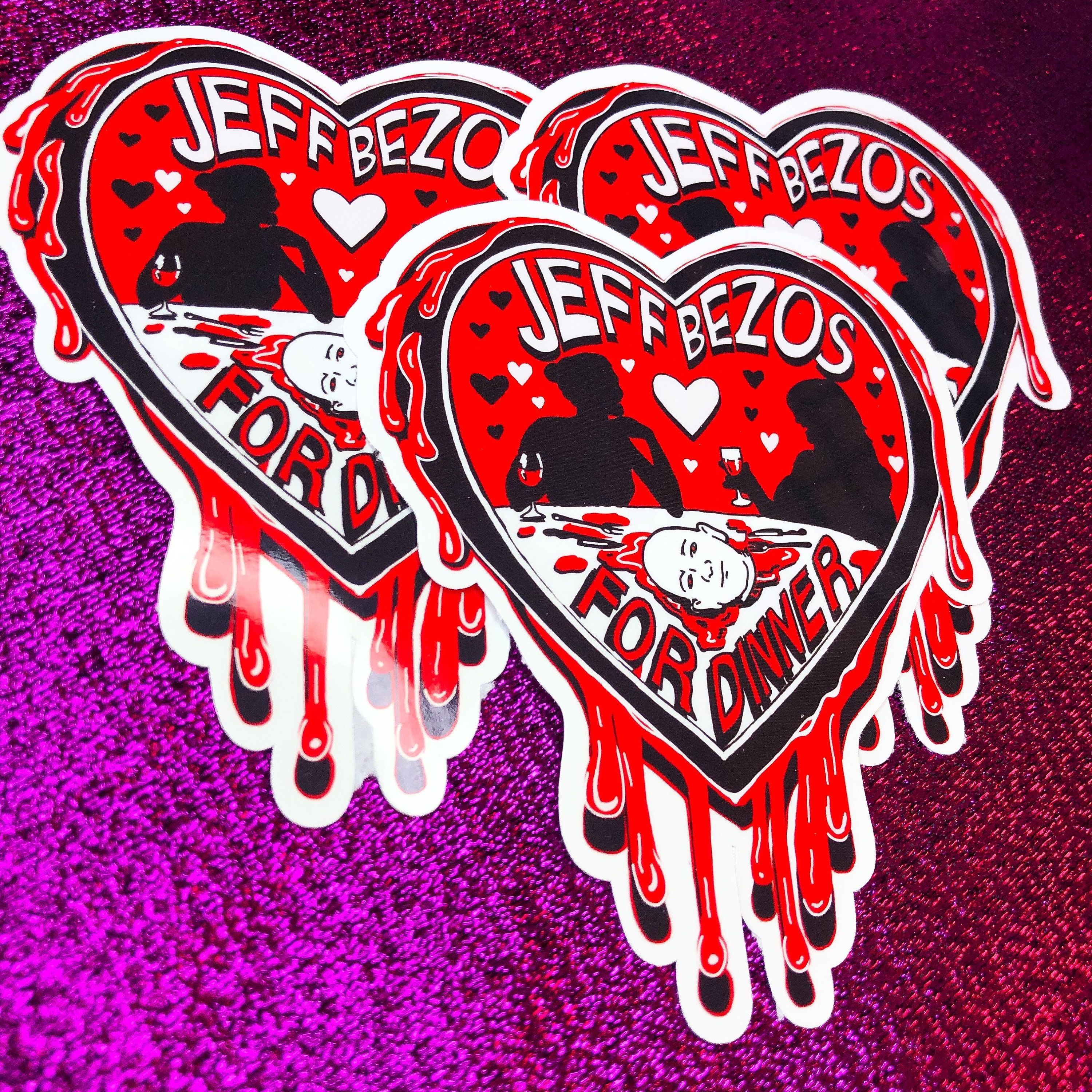 Eat The Rich Dripping Heart Sticker Jeff Bezos For Dinner Etsy 日本