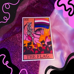 Gender Fluid Flagge Tarot Karten Aufkleber, Queer Aufkleber | Queer Tarot Karte, Genderflüssig Stolz Aufkleber, Gay Pride Aufkleber, lgbtqia Aufkleber