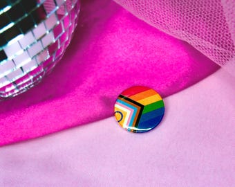 Progress Pride Flag Pin Badge: LGBTQIA Intersex Pride Brooch