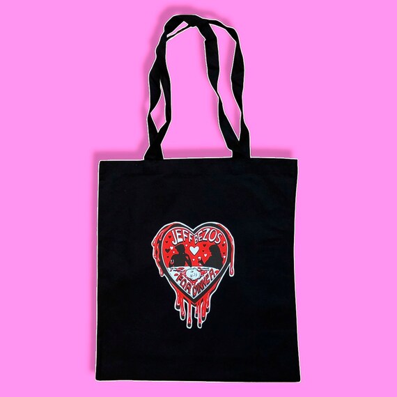 Jeff Bezos For Dinner Black Tote Bag Eat The Rich Etsy 日本