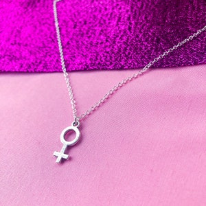 Female gender symbol necklace clearance