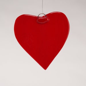 Fused Glass Red Heart | Sun Catcher | Ornament | Handmade | No Two Alike