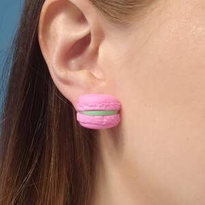 Macaron Earrings // Polymer Clay Earrings// Cute Earrings, Kawaii Earrings, Dessert Earrings, Kawaii Desserts, Stud Earrings, image 8