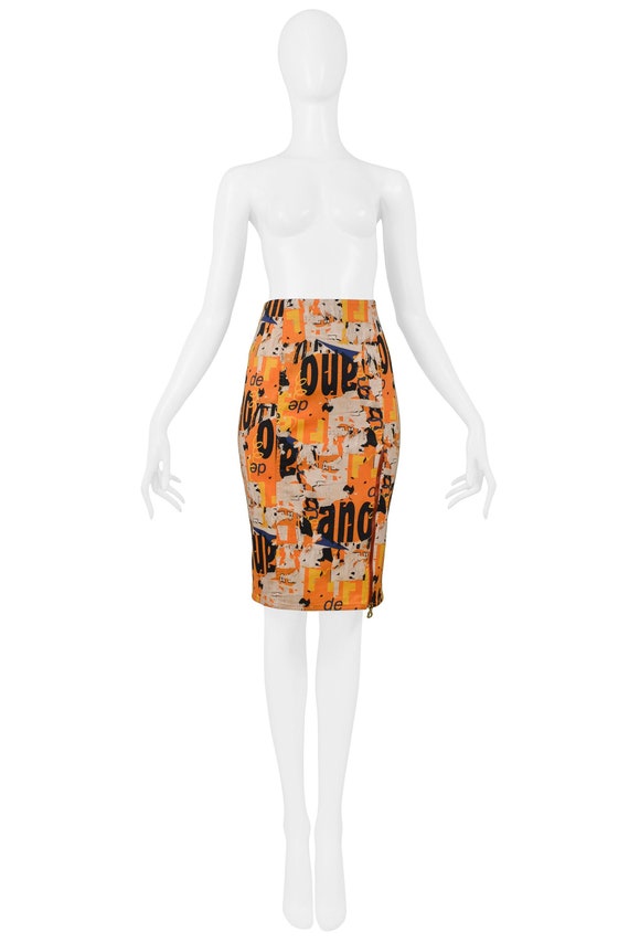 Vintage Dior By John Galliano Orange Logo Print Pe