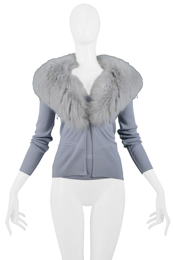VERSACE POWDER BLUE cardigan with matching camisol