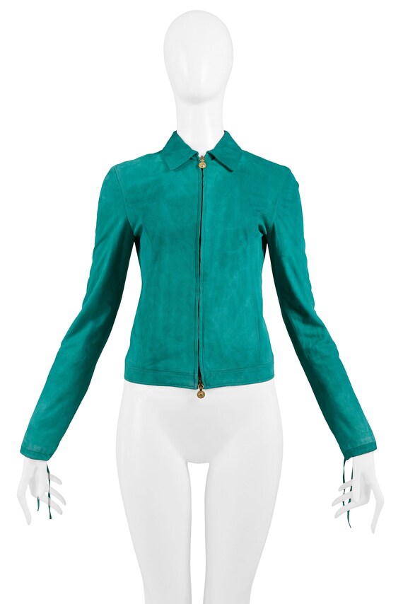 VERSACE GREEN SUEDE jacket