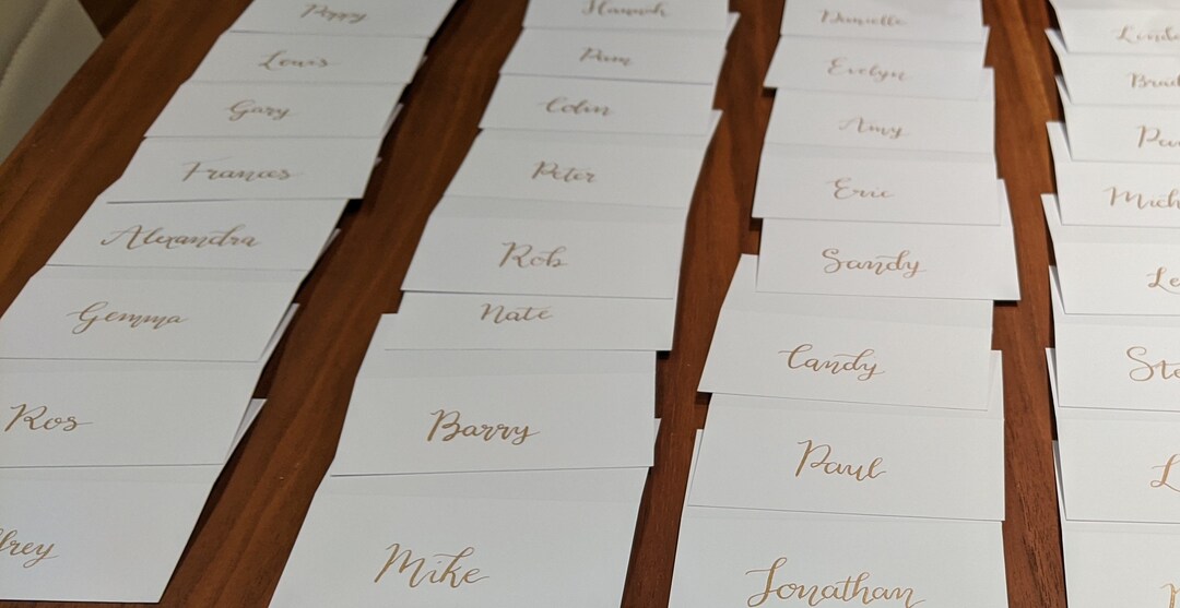 Handwritten Wedding Place Cards Modern Calligraphy Escort Etsy