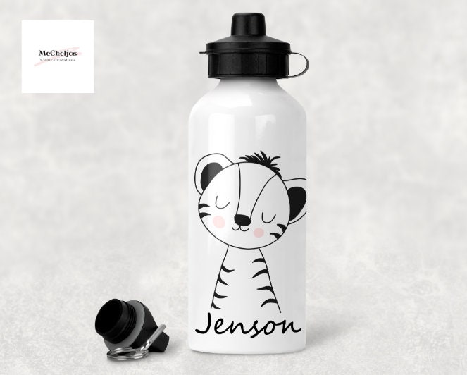 Personalised Tiger Boys Gift Idea 600ml Kids Children's Water Drinks Bottle 