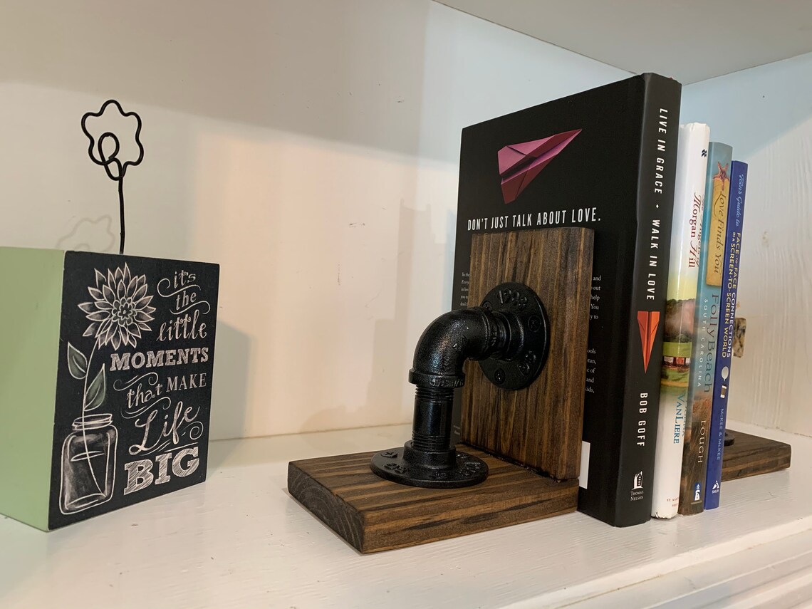 Industrial Pipe Bookend Etsy