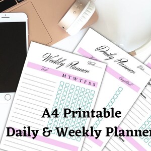 Weekly planner daily weekly digital planner printable planner twin pack