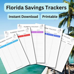 Florida risparmio tracker magico conto alla rovescia vacanze denaro foglio di calcolo risparmiatore vacanze download istantaneo digitale