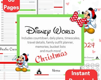 Printable Christmas Disneyworld wdw planner florida planner 2025 2026 orlando planner