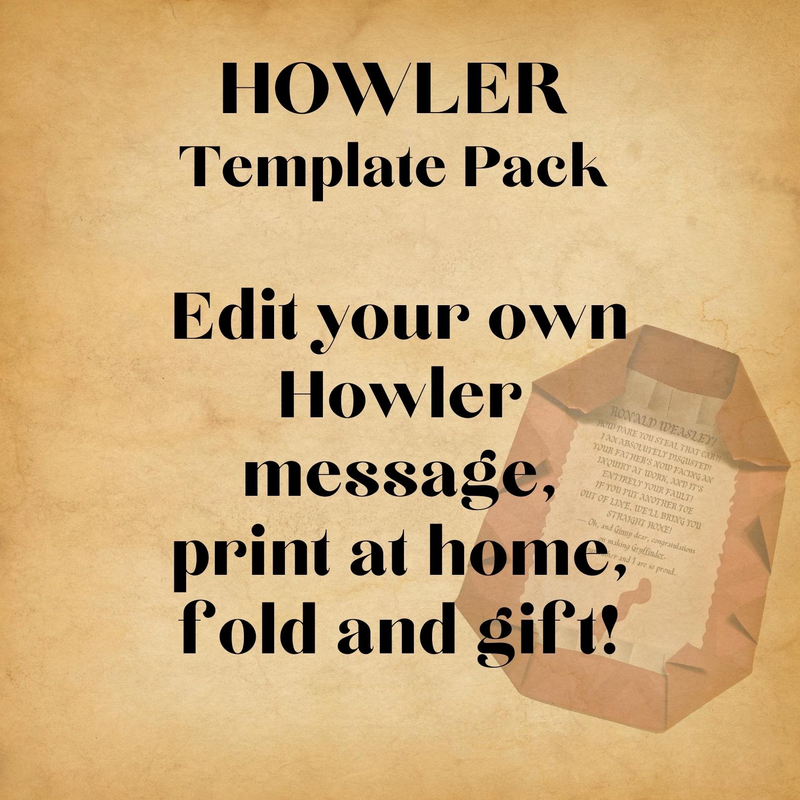 Personalised Potter Howler Editable Canva Template Printable Ron ...