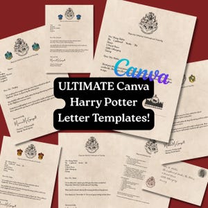 Ultimate School acceptance letter sorting hat witchcraft and wizardry hogsmeade canva template
