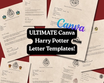 Ultimate School acceptance letter sorting hat witchcraft and wizardry hogsmeade canva template