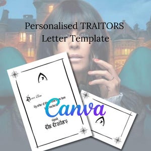 Plantilla de lienzo de la carta de los traidores, regalo del programa de televisión de los traidores, descarga instantánea, réplica de la carta de asesinato de los traidores