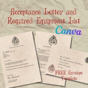 School Acceptance Letter Witchcraft and Wizardry Canva Template - Etsy