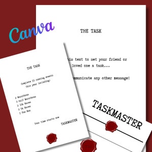 Plantilla de Taskmaster editable, regalo de Taskmaster, plantilla de Canva de Taskmaster