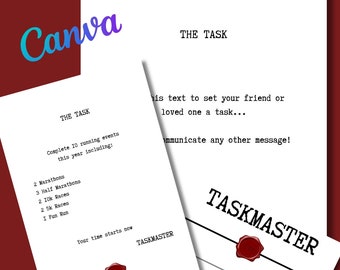 Plantilla de Taskmaster editable, regalo de Taskmaster, plantilla de Canva de Taskmaster