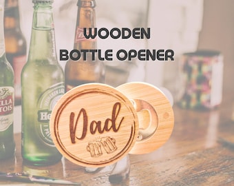 Abridor de botellas de madera personalizado: regalo grabado para barra