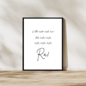 Friday night dinner print funny quote print ruh ruh ra