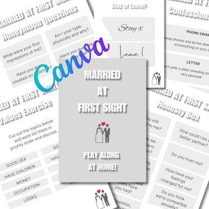 Modèle de toile Mariés au premier regard jouer à la maison cadeau mafs pour couple soirée jeu cadeau couple intime jeu mafs