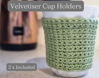 Hotel Chocolat Velvetiser Crotchet Knitted Cup Holders pair of cup holders travel cup holder tea coffee cup holder