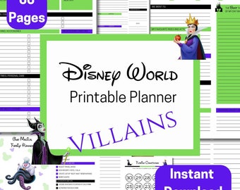 Printable Villains Disneyworld wdw planner florida planner 2026 orlando planner