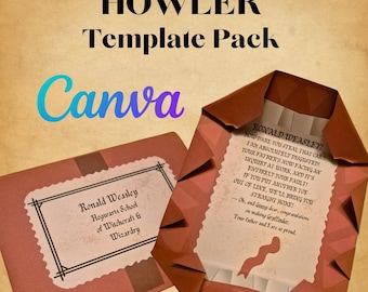 Personlig Potter Howler redigerbar canvasmall utskrivbar Ron Weasley kortdekoration