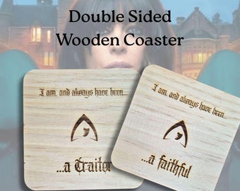 Traitors coaster gift double sided i am a traitor faithful wooden coaster