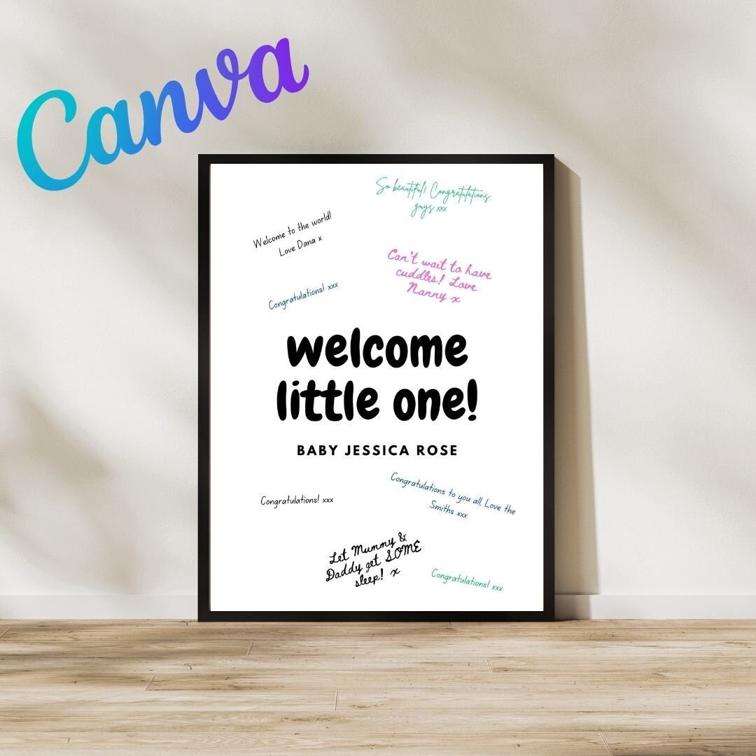 Signining Sign Board New Baby Signing Board Canva Template (digital Download) - Etsy