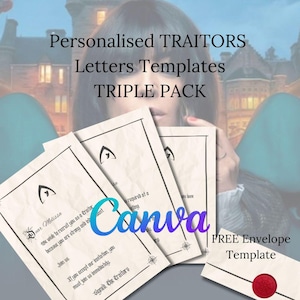 Plantilla de lienzo de la carta de los traidores, regalo del programa de televisión de los traidores, descarga instantánea, réplica de la carta de asesinato de los traidores