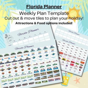 Pianificatore di vacanze in Florida, pianificatore di vacanze digitale settimanale, itinerario stampabile, pianificatore di Orlando, pianificatore di vacanze in Florida stampabile