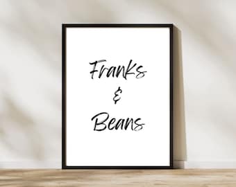 Franks and beans imprimen hay algo sobre Mary cartel divertido arte de la película