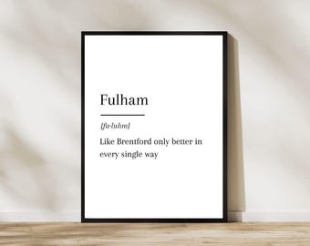 Divertida lámina con la definición del Fulham FC: Recuerdo de fútbol