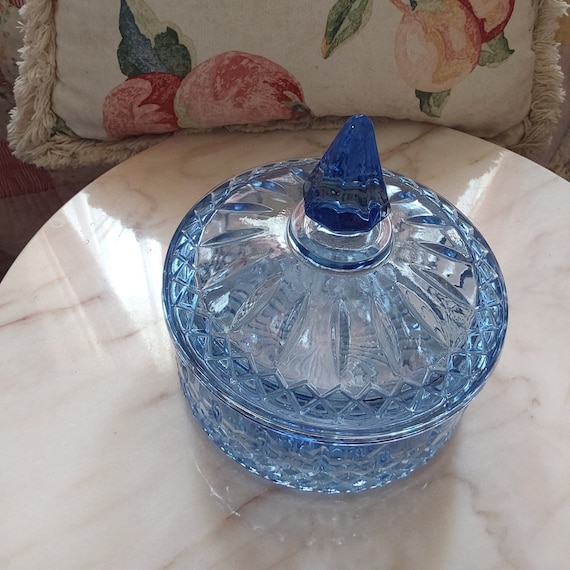 LWXPAIYY Purple Glass Candy Dish With Lid,Embossed Candy Jar With Lid 16oz,Vintage Candy Dishes - View #4
