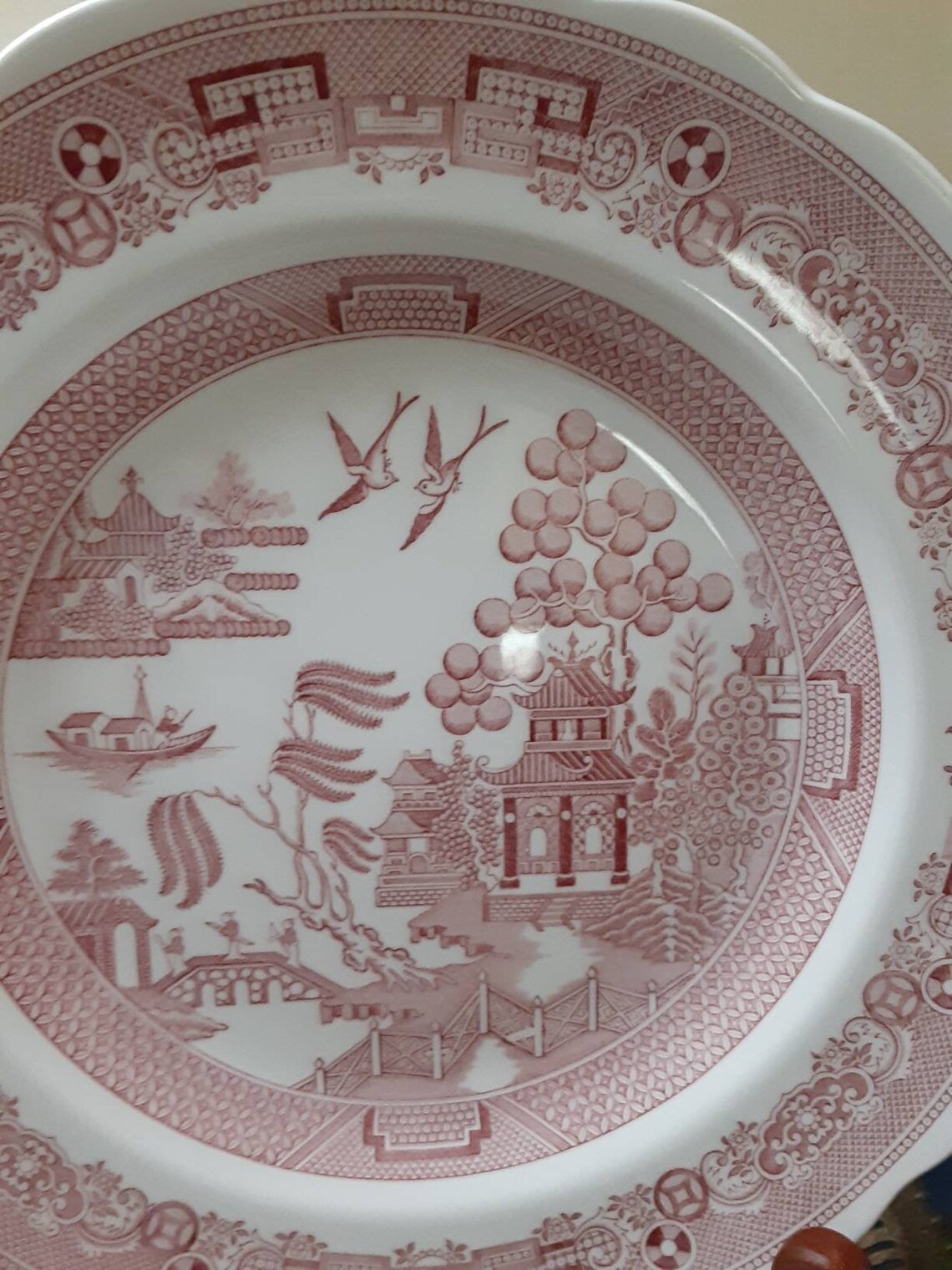 Spode Pink Willow Porcelain Dinner Plate Etsy