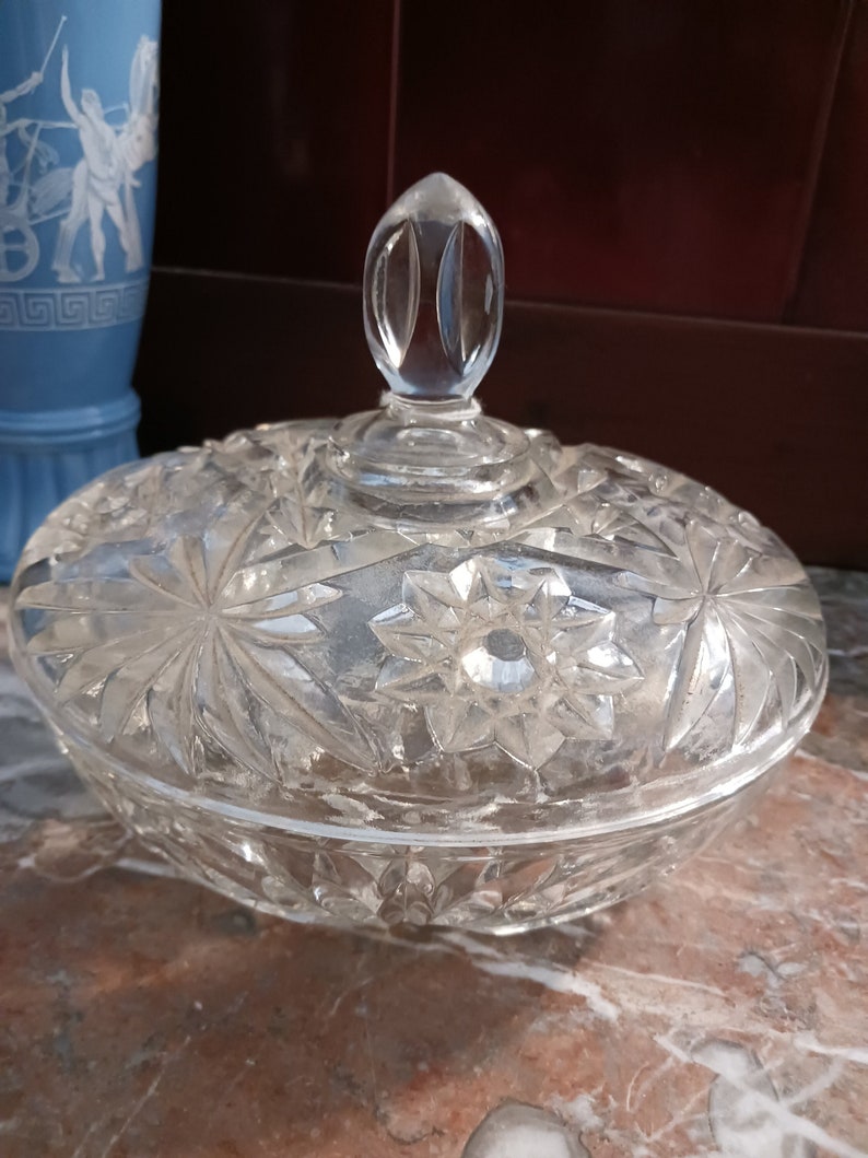 Early American Prescut Large Candy Dish Vintage 1960s Pressed Etsy
